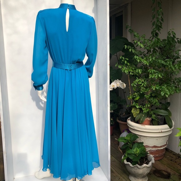 True Vintage Parigi 80s Maxi Dress Size 8 - Picture 2 of 16